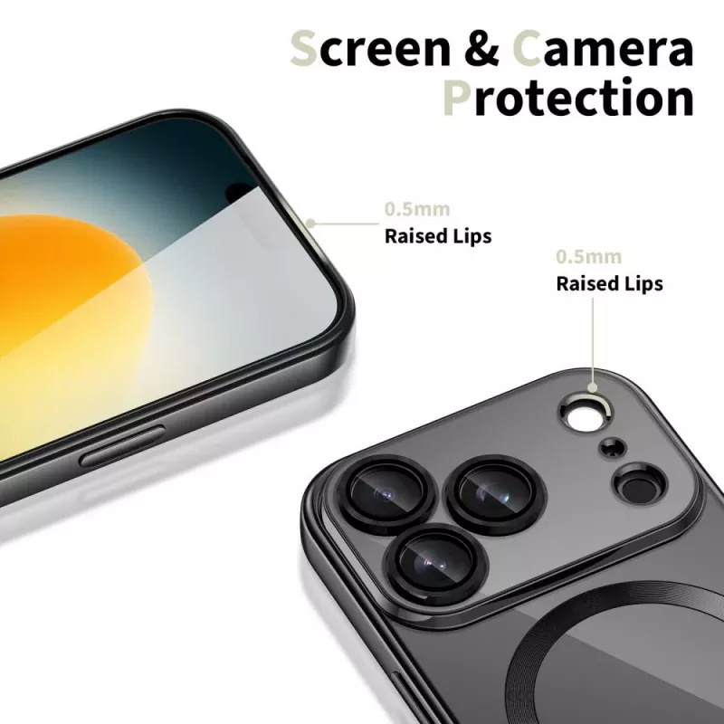 Tech-Protect Magflex MagSafe zadný kryt pre Apple iPhone 17 Pro Max, lesklý čierny (TPU/PC)