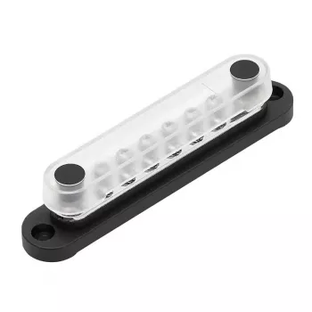 Busbar Solvian 48V 150A – 4-bolcový pocínovaný medený rozvodný blok pre DC systémy