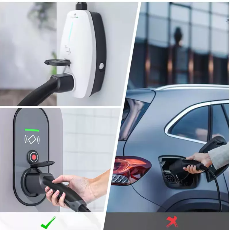 AKYGA AK-SC-E28 Type-2 na Schuko adaptérový kábel pre EV nabíjačky 16A 0,3m čierny
