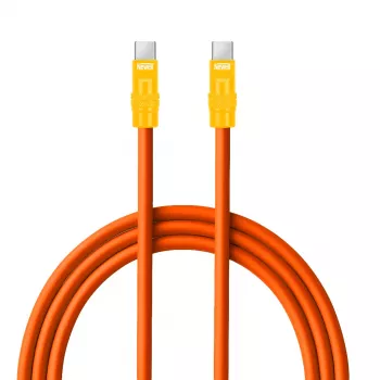 Newell USB-C na USB-C kábel 100W, 2m, silikón, oranžovo-žltý
