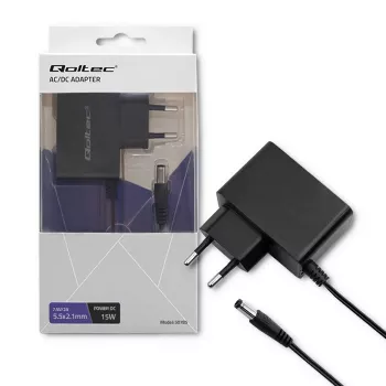 Qoltec 15W Plug-in AC/DC napájací zdroj 7,5V 2A s 5,5x2,1mm dutým konektorom