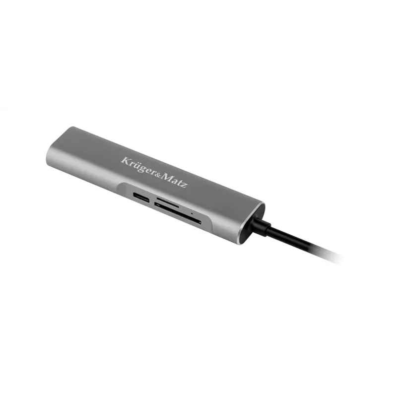 KRUGER & MATZ KM0390 USB-C hub s 4K-HDMI, 2x USB 3.0, SD-/MicroSD čítačkou kariet a 100W Power Delivery