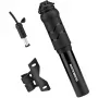 ROCKBROS 810PCS-HP Mini bicyklová pumpa s flexibilnou hadicou pre Presta a Schrader ventily - čierna