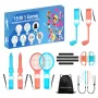HURTEL Family Accessories Pack 15 v 1 pre konzolu Nintendo Switch 2 - oranžová a modrá sada