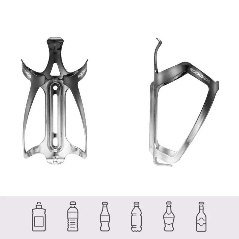 ROCKBROS RKL02 hliníkový držiak na bicyklovú fľašu - čierny/strieborný