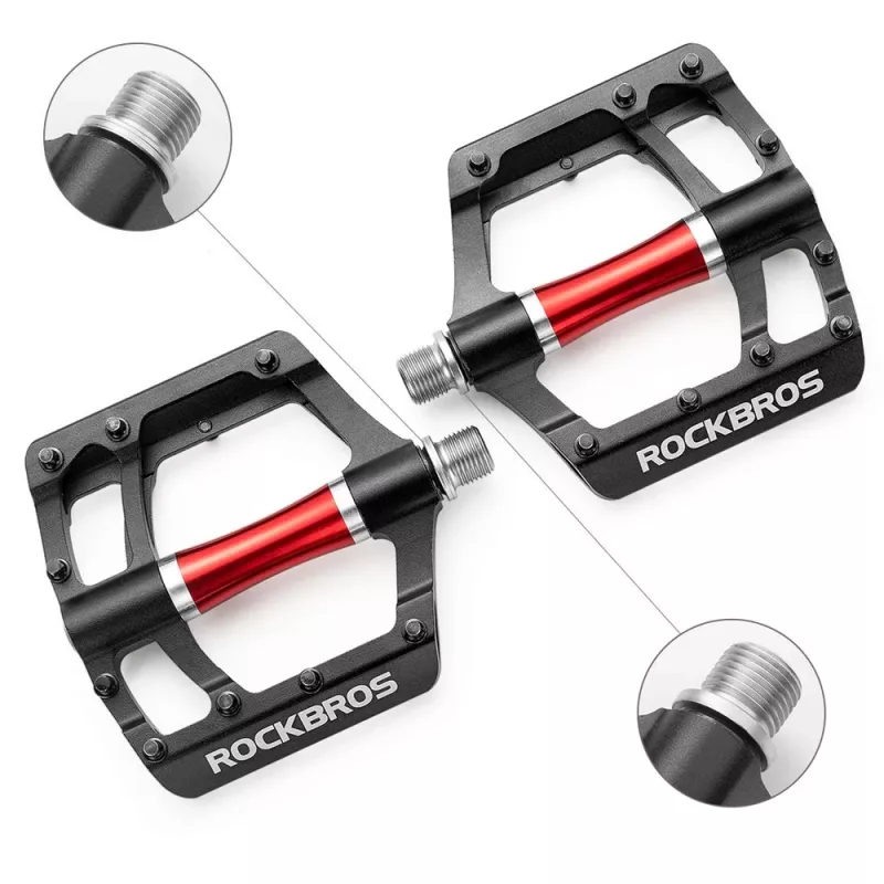 ROCKBROS 2020-12CBK hliníkové platformové bicyklové pedále - čierne