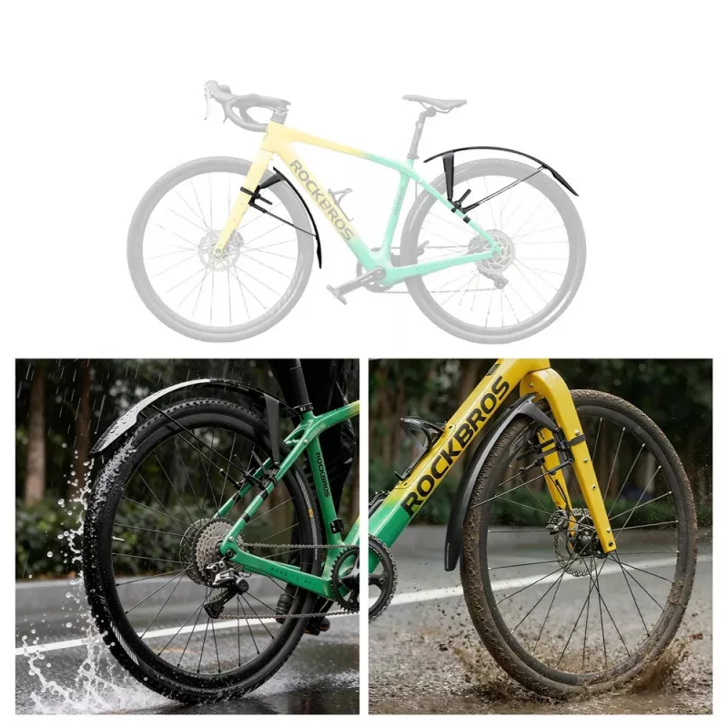 ROCKBROS FK-892 Nastaviteľné terénne blatníky na bicykel, čierne