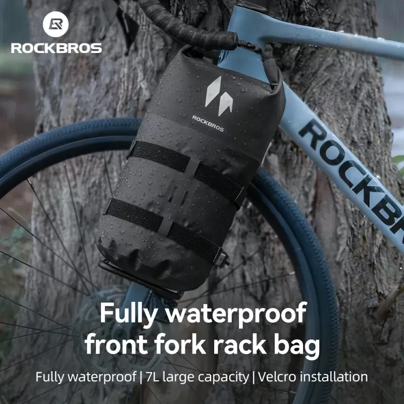 ROCKBROS AS-156 vodoodolná taška na bicyklovú vidlicu 7L čierna