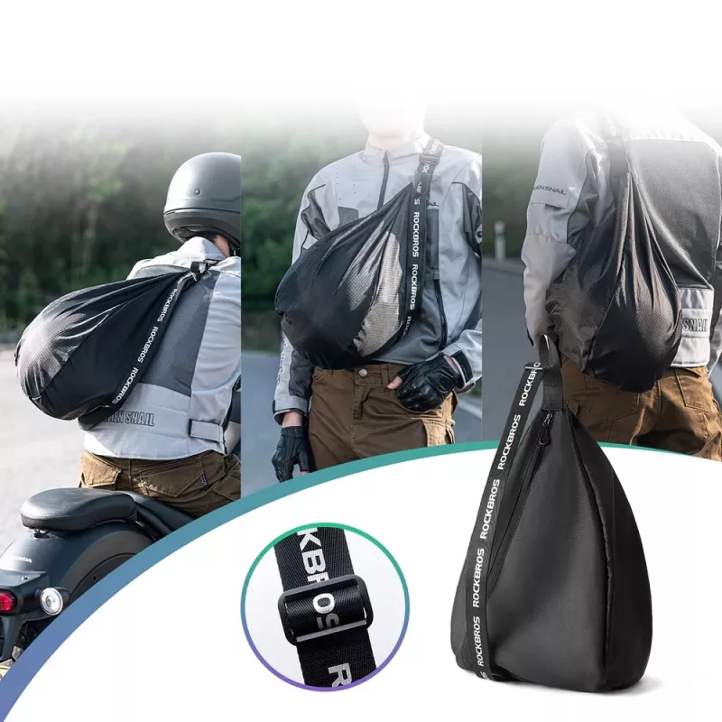ROCKBROS H34 bicyklový batoh s držiakom na prilbu – čierny, 10L