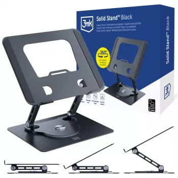 3MK Solid Stand - čierny univerzálny stojan na smartfóny a tablety