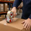 LEAN Ručný odvíjač pásky so spínačom, šírka 50 mm, červená a čierna