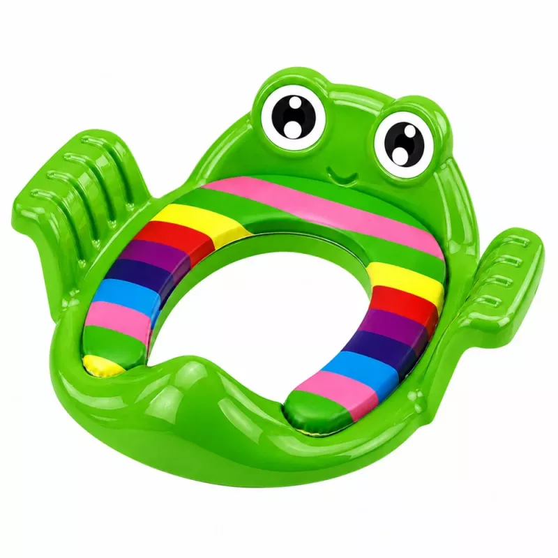 LEAN TOYS Nástavec na detskú toaletnú dosku, mäkké sedenie s držadlami, zelené