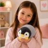 LEAN TOYS Plyšový tučniak mäkká plyšová hračka biela a sivá 16 cm