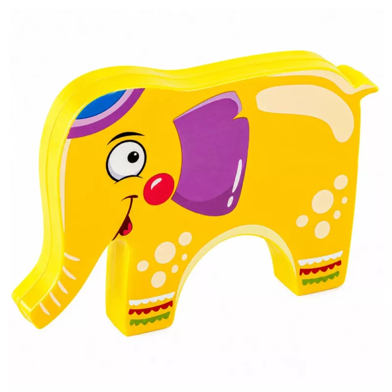 LEAN TOYS Zručnostná hra balansujúci slon veža z kociek stavať slona 61 dielov