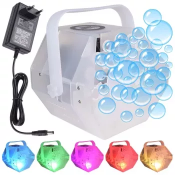 LIGHT4ME BUBBLE LED malý efektívny bubble maker s RGB osvetlením, čierny, 25W, 0,6L nádrž