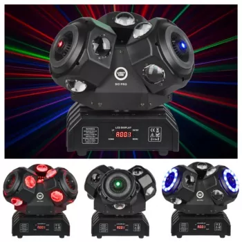 LIGHT4ME SID PRO 5-in-1 moving-head svetlo s beam, wash, strobe, laser a gobo efektmi