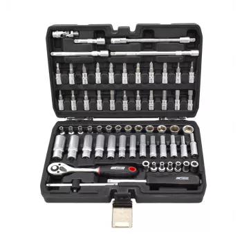 AWTOOLS 63-dielna 1/4 inch sada gola kľúčov BLACK LINE s račňou, bitmi a kufrom