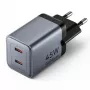 VENTION GaN 90W duálna USB-C nástenná nabíjačka (45W+45W) - čierna