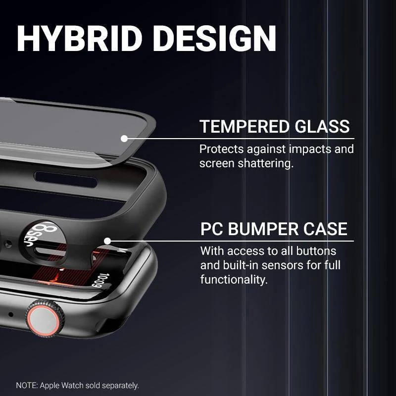 Crong Hybrid puzdro na hodinky pre Apple Watch 44mm (čierne)