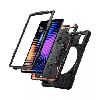 Crong Defender Plus odolné puzdro pre Xiaomi Pad 8 / 8 Pro / Pad 7 / 7 Pro 11,2 palca – čierne