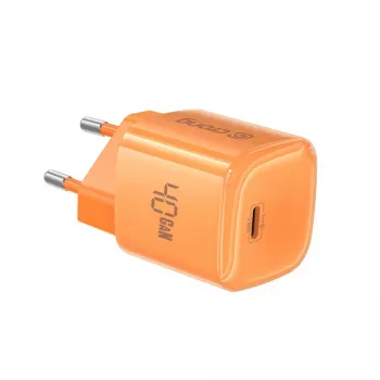 Crong NEO GaN nabíjačka 40W USB-C PD 3.2 s AVS (oranžová)