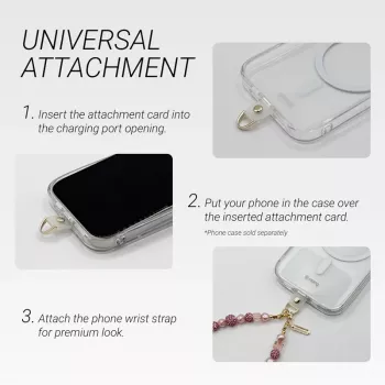 Crong Phone Charm - šnúrka na kľúče so svietiacimi krištáľmi