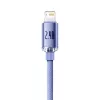 Baseus Crystal Shine Lightning na USB-A kábel 1,2 m fialový, 2,4 A rýchle nabíjanie