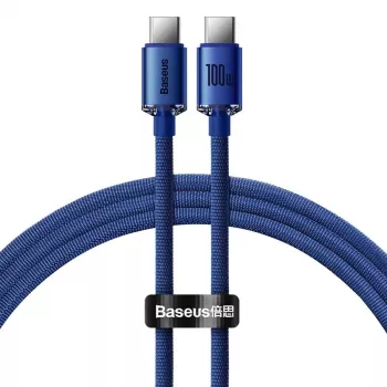 Baseus USB-C na USB-C Crystal Shine kábel 100W 1,2m modrý