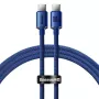 Baseus USB-C na USB-C Crystal Shine kábel 100W 1,2m modrý