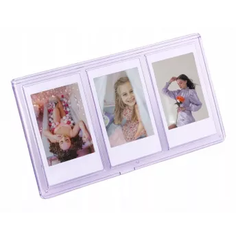 LOVEINSTANT stojanový trojitý fotorámik pre Instax Mini & Zink 2x3 palcové fotografie – fialový