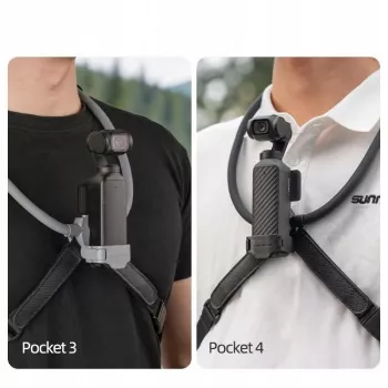 SUNNYLIFE flexibilný nákrčník pre DJI Osmo Pocket 3/4, POV akčné kamery, čierny