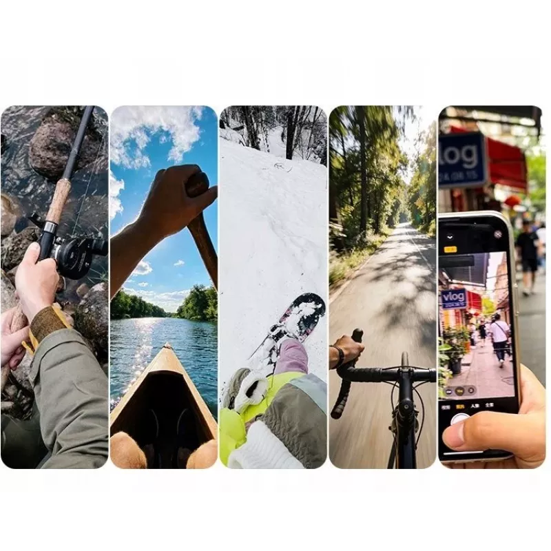 SUNNYLIFE flexibilný nákrčník pre DJI Osmo Pocket 3/4, POV akčné kamery, čierny
