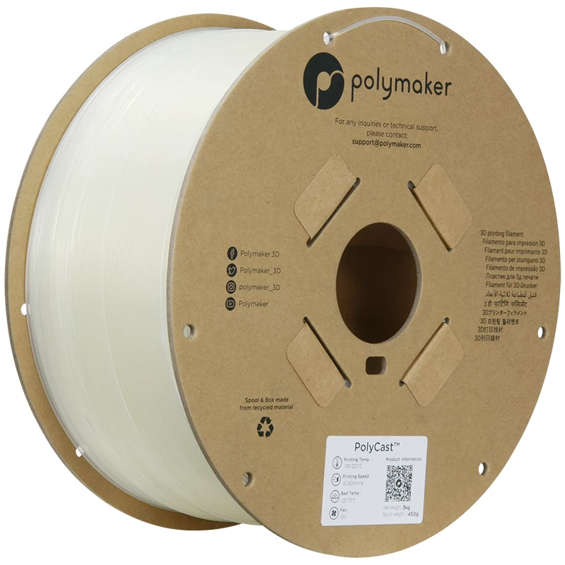 Polymaker PolyCast PVB Filament pre 3D tlačiareň, 1,75 mm, 3 kg, Natural