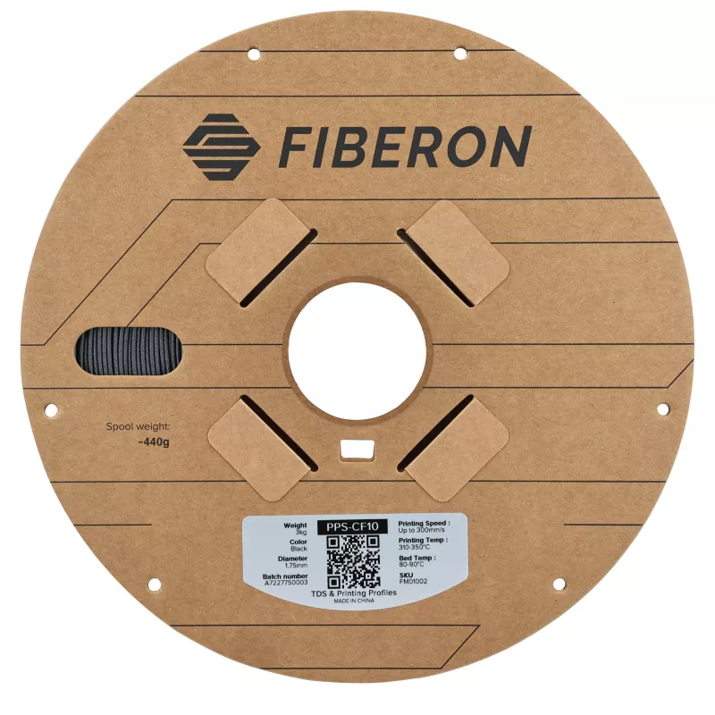 Polymaker Fiberon PPS-CF10 Filament pre 3D tlačiareň, 1,75 mm, 3 kg, čierny
