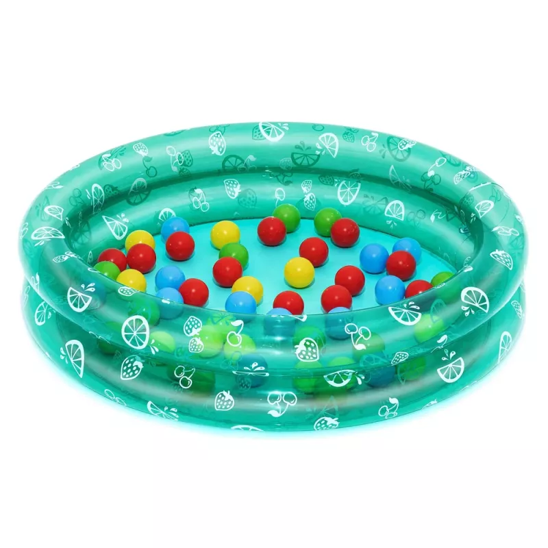 Bestway 51141 nafukovací záhradný bazén s 50 loptičkami, transparentný s bodkami, 91 cm