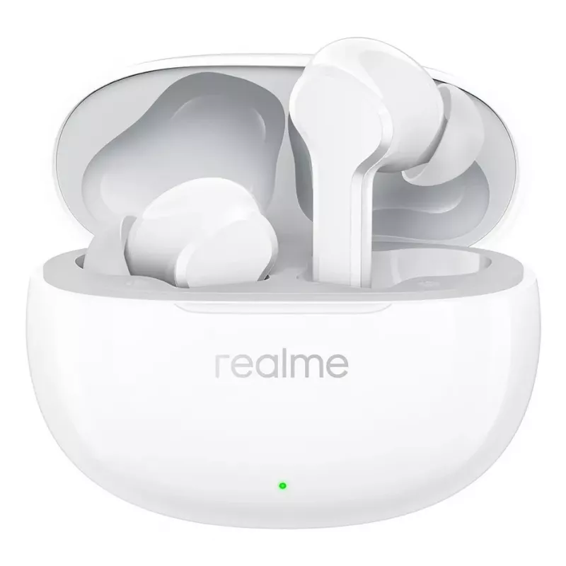 realme Buds T110 True Wireless slúchadlá s 38h batériou, AI ENC, IPX5, Bluetooth 5.4, 10mm basovým meničom, USB-C rýchle nabíjanie, Low-Latency režim, Smart Touch, biela