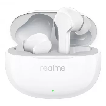 realme Buds T110 True Wireless slúchadlá s 38h batériou, AI ENC, IPX5, Bluetooth 5.4, 10mm basovým meničom, USB-C rýchle nabíjanie, Low-Latency režim, Smart Touch, biela