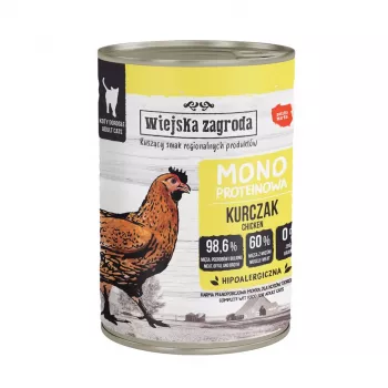 Wiejska Zagroda Monoprotein mokré krmivo pre mačky kuracie Adult 400g