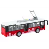 LEAN TOYS Trolejbus 1:16 svetlá zvuky pohon biela a červená