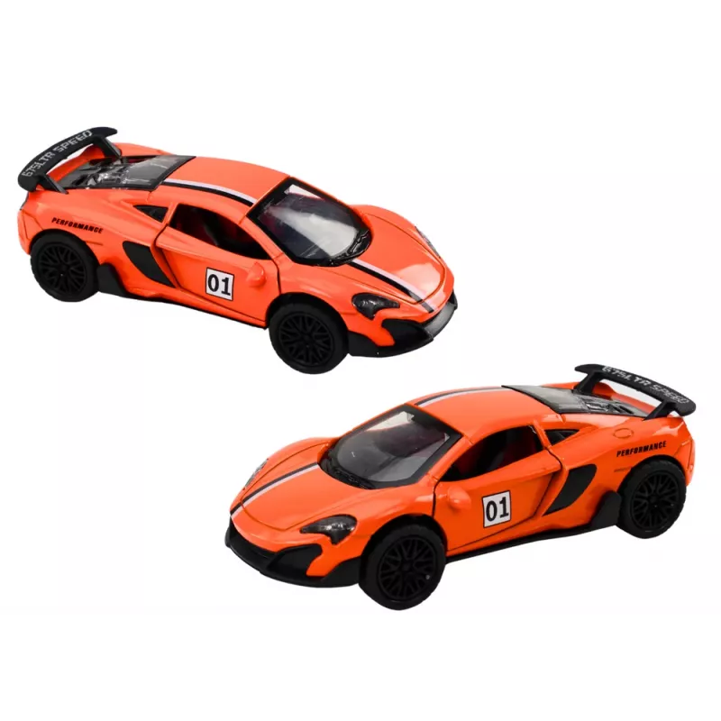 LEAN TOYS Športové auto 1:32 Friction Drive oranžové