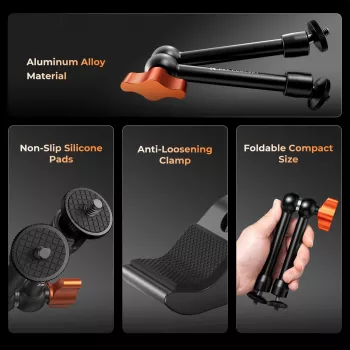 KF Magic Arm Super Clamp sada držiakov so závitom 1/4 inch & 3/8 inch, upínacie čeľuste 15-55 mm, ISO studená pätka