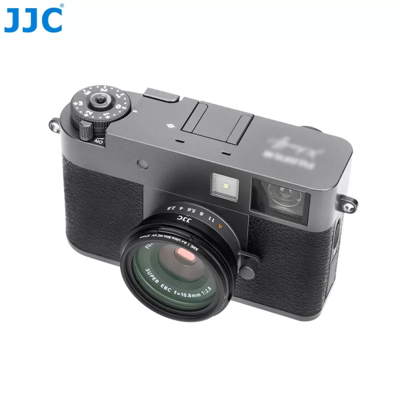 JJC LH-JXHALF Slnečná clona s adaptérovým krúžkom filtra 37 mm pre Fujifilm X Half, čierna
