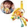 LEAN TOYS Zmyslová hračka hryzadlo hrkálka pre batoľatá fľaša 3v1