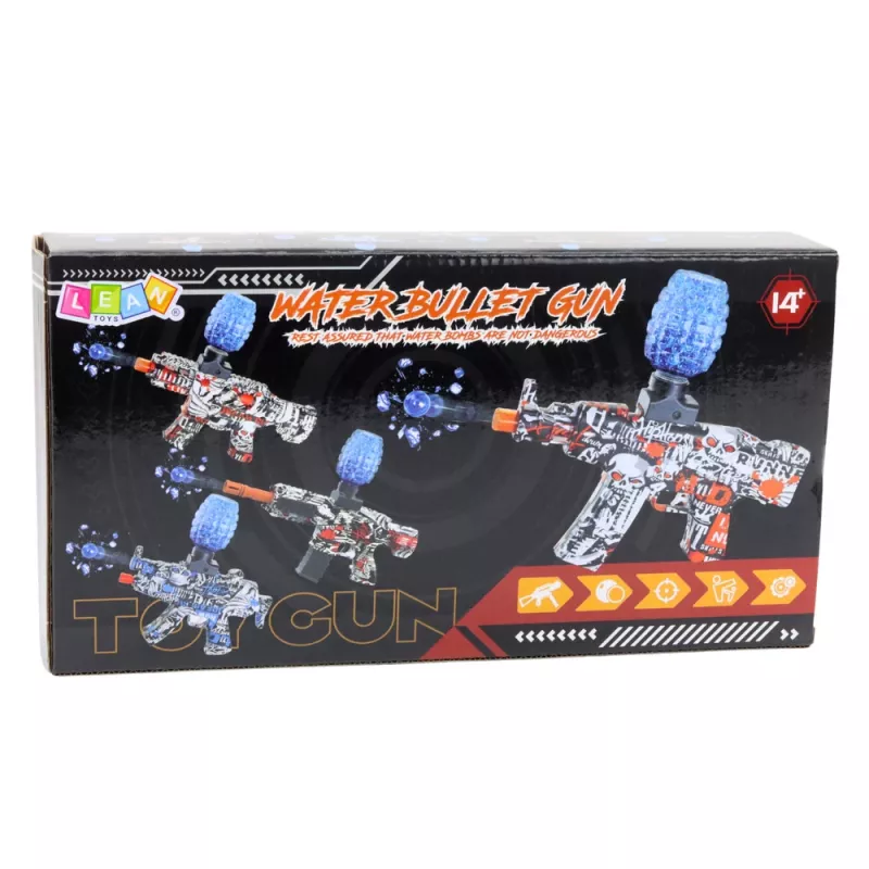 LEAN TOYS Elektrický gélový blaster Graffiti biely modrý