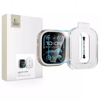 Tech-Protect Easy Set+ ochrana displeja pre Apple Watch Ultra 1/2/3 (49 mm), balenie 2 ks