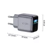 TECH-PROTECT POWERVISION NC45W-GAN 1-portová sieťová nabíjačka PD 45W tmavosivá