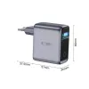 TECH-PROTECT PowerVision NC100W GaN 100W 3-portová nástenná nabíjačka USB-C PD & USB-A QC3.0 - tmavosivá
