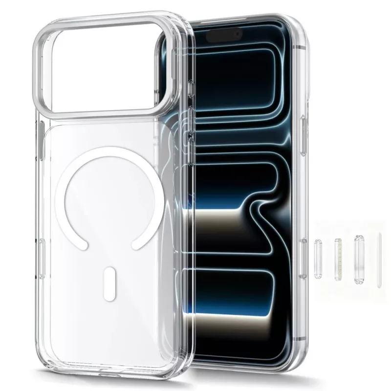 TECH-PROTECT MAGSTAND MagSafe Clear puzdro pre iPhone 17 Pro / 18 Pro so sklopnou stojkou