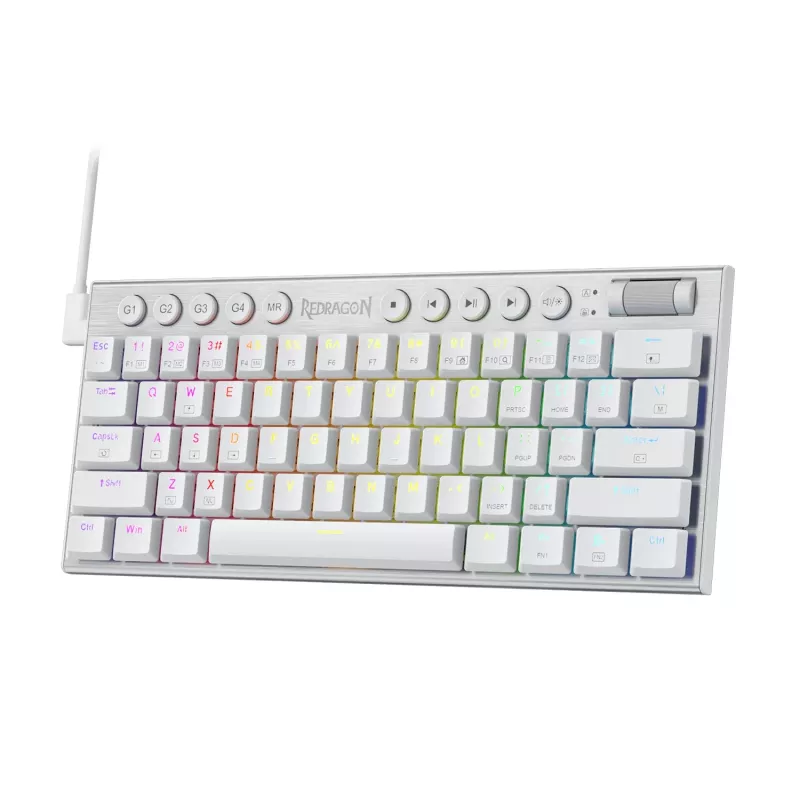 Redragon K632 HORUS Mini 60% RGB káblová herná klávesnica - biela