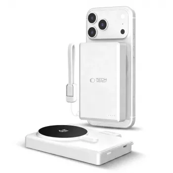 TECH-PROTECT PB40 LIFEMAG MagSafe powerbank 10000mAh 25W Qi2.2 biela/strieborná